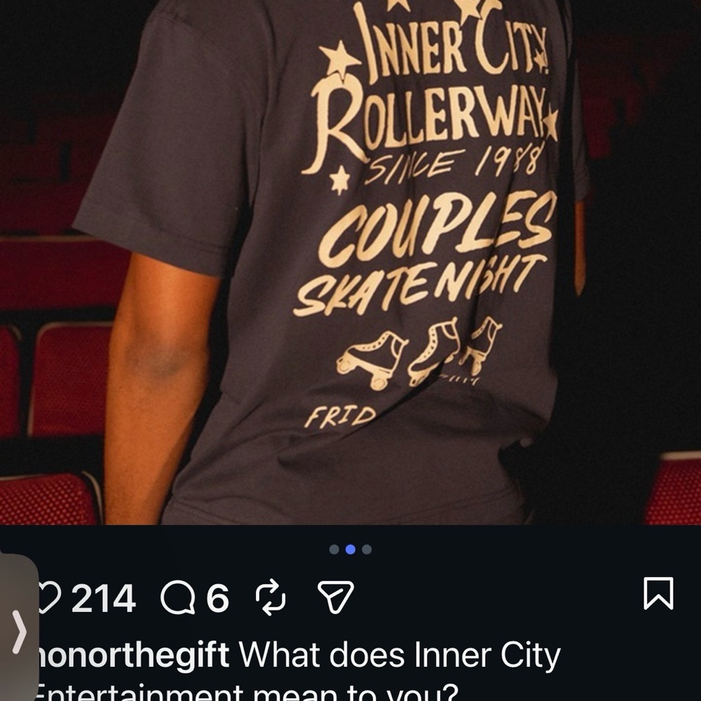 Honor the Gift. Inner City Rollerway Men's Black T-Shirt. XL
